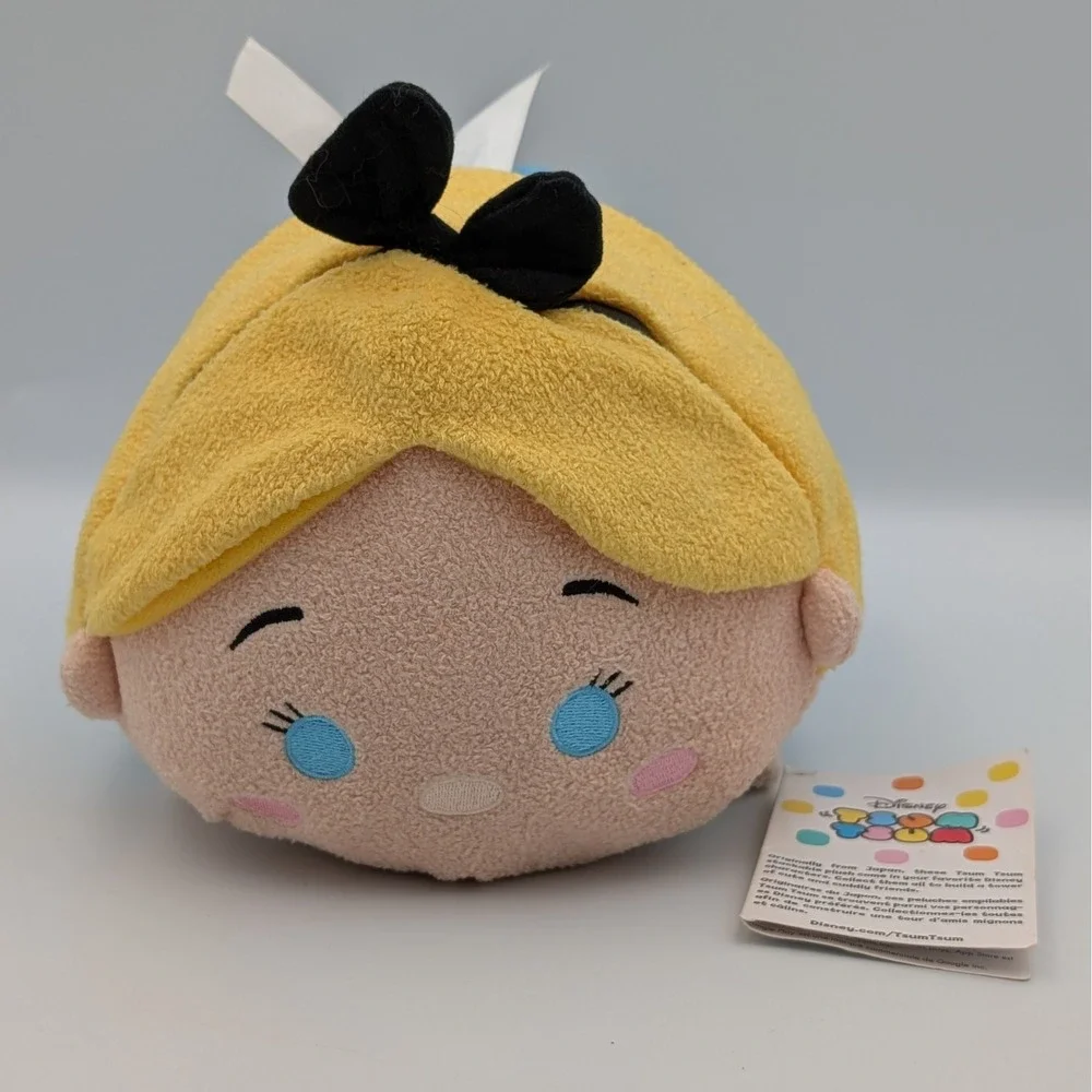 Disney Tsum Tsum Alice Wonderland Medium Plush Stackable NWT 11 Inch Blue Yellow